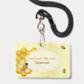 Honey Comb 3D Whimsey BUSINESS MEDEWERKER Badge (Voorkant met koord)