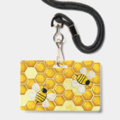 Honey Comb 3D Whimsey BUSINESS MEDEWERKER Badge (Achterkant met koord)