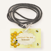 Honey Comb 3D Whimsey BUSINESS MEDEWERKER Badge (Voorkant met draagriem)