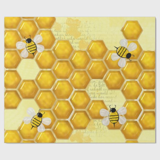 Honey Comb 3D Whimsey Cadeaupapier (Vlak)