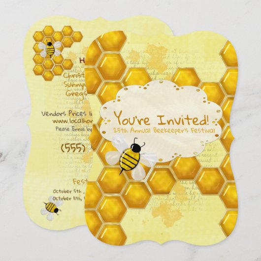 Honey Comb 3D Whimsey EVENT BUSINESS Kaart (Voorkant / Achterkant)