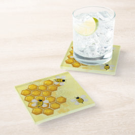Honey Comb 3D Whimsey Glazen Onderzetter