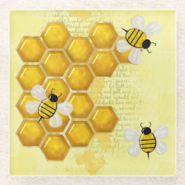 Honey Comb 3D Whimsey Glazen Onderzetter