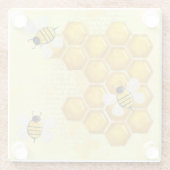 Honey Comb 3D Whimsey Glazen Onderzetter (Achterkant)