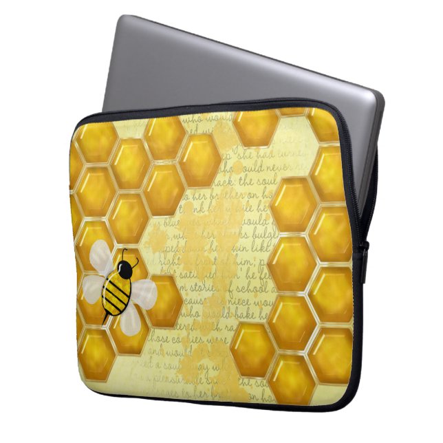 Honey Comb 3D Whimsey Laptop Sleeve (Voorkant Links)