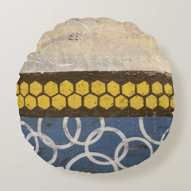 Honey Comb Abstract I Rond Kussen (Voorkant)