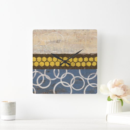 Honey Comb Abstract I Vierkante Klok (Huis)