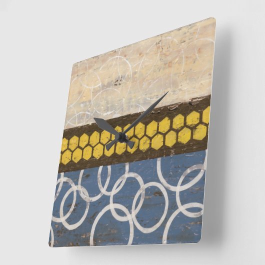 Honey Comb Abstract I Vierkante Klok (Hoek)