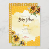Honey Comb Bee Baby shower Kaart (Voorkant / Achterkant)