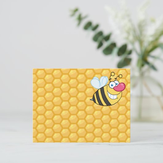 Honey Comb Bee Briefkaart (Staand voorkant)