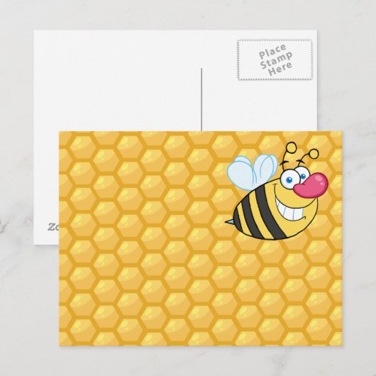 Honey Comb Bee Briefkaart (Voorkant / Achterkant)