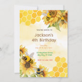 Honey Comb Bijen Verjaardagsfeest Kaart (Voorkant)