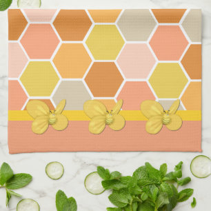 Honey Comb Bumble Bee Kitchen Towel Theedoek