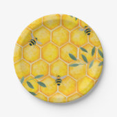 Honey Comb Bumble Bee Papieren Bordje (Voorkant)
