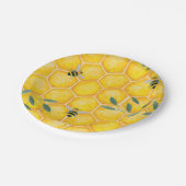 Honey Comb Bumble Bee Papieren Bordje (Gekanteld)