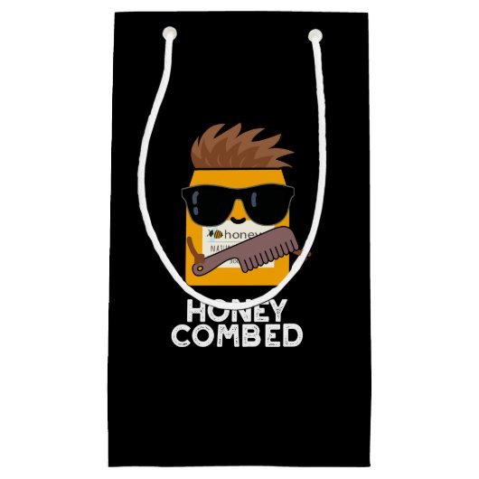 Honey Combed Funny Honey Pun Dark BG Klein Cadeauzakje (Voorkant)