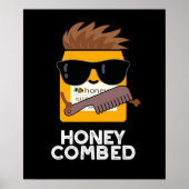 Honey Combed Funny Honey Pun Dark BG Poster (Voorkant)
