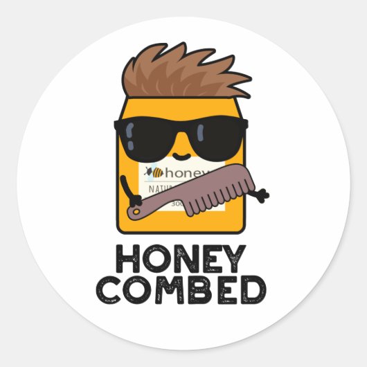 Honey Combed Funny Honey Pun Ronde Sticker (Voorkant)