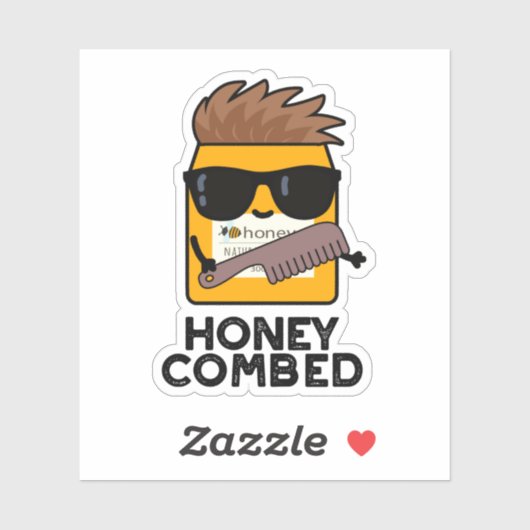 Honey Combed Funny Honey Pun Sticker (Vel)