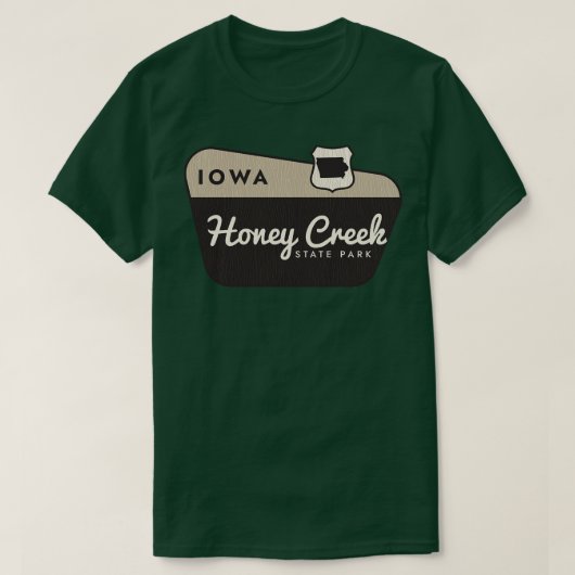 Honey Creek State Park Iowa Welkomstbord T-shirt (Design voorkant)