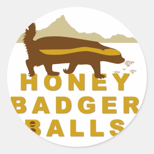 Honey dassenballen ronde sticker (Voorkant)
