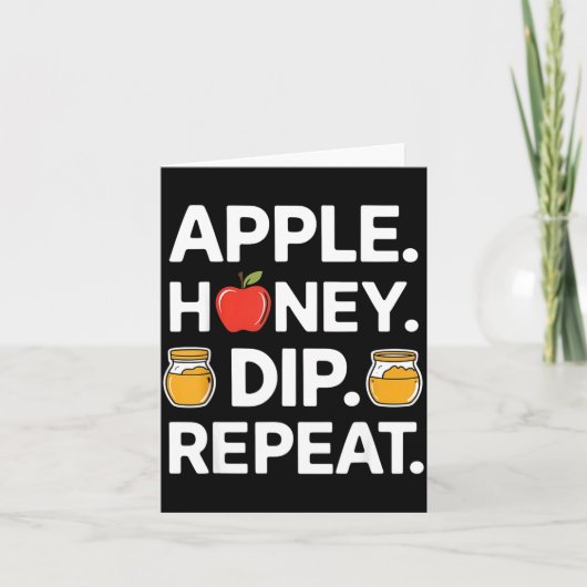 Honey Dip Repeat Funny Rosh Hashanah Jewish New Ye Kaart (Voorkant)