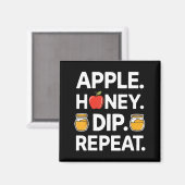 Honey Dip Repeat Funny Rosh Hashanah Jewish New Ye Magneet (Voorkant / Achterkant)