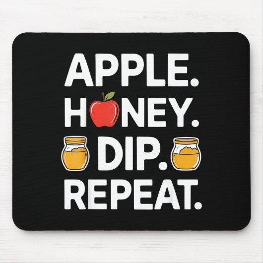 Honey Dip Repeat Funny Rosh Hashanah Jewish New Ye Muismat (Voorkant)