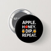Honey Dip Repeat Funny Rosh Hashanah Jewish New Ye Ronde Button 5,7 Cm (Voorkant /achterkant)