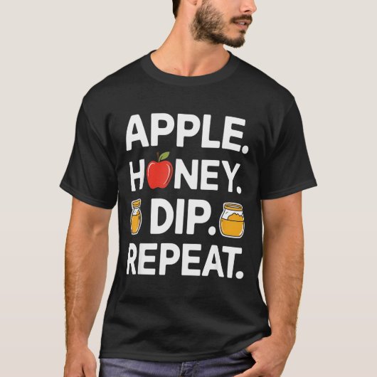 Honey Dip Repeat Funny Rosh Hashanah Jewish New Ye T-shirt (Voorkant)