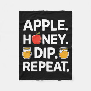 Honey Dip Repeat Grappige Rosh Hashanah Joodse Nie Fleece Deken