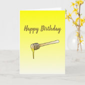 Honey Dipper Verjaardag Kaart (Gele Bloem)