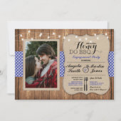 Honey Do BBQ Couples Shower Blue I DO Photo Invite Kaart (Voorkant)