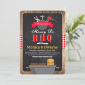 Honey Do BBQ Couples Verloving Invitation Kaart (Staand voorkant)