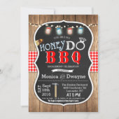 Honey Do BBQ Couples Verloving Invitation Kaart (Voorkant)