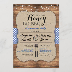Honey Do BBQ Engagement Party Douche I Uitnodiging