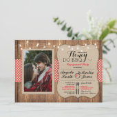 Honey Do BBQ Engagement Party I DO Photo Uitnodigi Kaart (Staand voorkant)