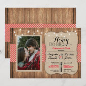 Honey Do BBQ Engagement Party I DO Photo Uitnodigi Kaart (Voorkant / Achterkant)