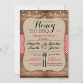 Honey Do BBQ Engagement Party Ik DOE douche Uitnod Kaart (Voorkant)