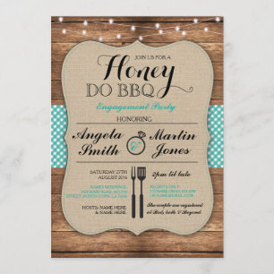 Honey Do BBQ Engagement Party Ik Nodig Koppels Uit Kaart