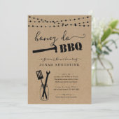 Honey Do BBQ Groom's Shower Invitation Kaart (Staand voorkant)