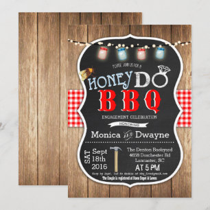 Honey Do BBQ Koppel Verlovingsuitnodiging Kaart
