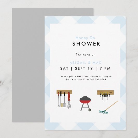 Honey Do Couples Blue Wedding Shower Kaart (Voorkant / Achterkant)