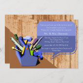 Honey-Do Couples Shower (blauw) Uitnodiging (Voorkant / Achterkant)