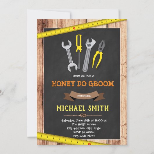 Honey do groom doucheuitnodiging kaart (Voorkant)