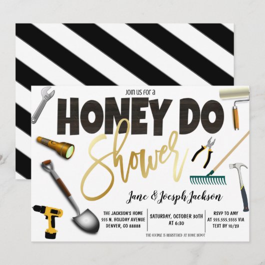 Honey Do Koppels Bruidsfeest Kaart (Voorkant / Achterkant)