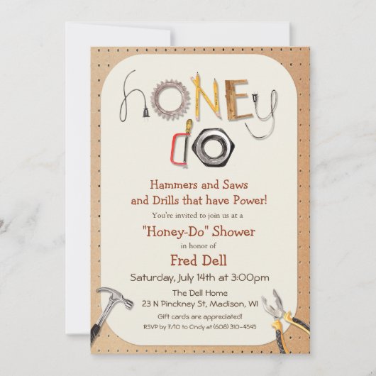 Honey do koppels douche uitnodiging (Voorkant)