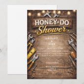 Honey Do Koppels Rustieke Bruidsdouche Kaart (Voorkant / Achterkant)