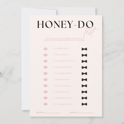 Honey-Do lijst Kaart (Voorkant)