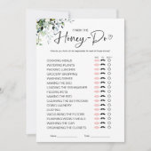 Honey Do lijst Vrijgezellenfeest spel Kaart (Voorkant)